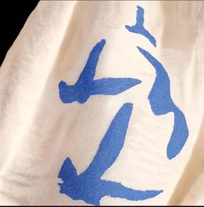 Kimono de playa fluido con presillas para atar, cárdigan abierto con estampado gráfico, cubrebañador, bata kimono. - Product Image 5