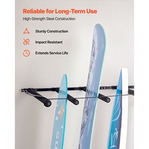 Supporto da Parete Verticale a 5 Livelli per Tavole da Surf, Organizzatore Regolabile in Metallo per Esposizione e Conservazione - Product Image 5