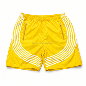 Shorts amples en nylon pour homme, imperméables, de plage, élastiques, imprimés, unis, avec cordon de serrage, pour la gym, coupe-vent, style survêtement - Product Image 6