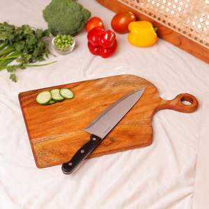 Planche à découper en bois avec couteau de cuisine, non toxique, facile à nettoyer, passe au lave-vaisselle - Product Image 1