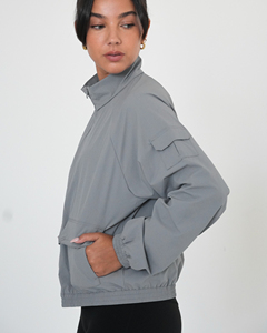Chaqueta Cortavientos de Poliéster Tejido de Alta Calidad para Mujer, con Cierre de Cremallera, para Otoño - Product Image 3