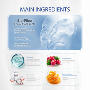 Masque en tissu bio-fibre B2B de qualité supérieure pour le soin de la peau, éclaircissant et hydratant – Meilleur vendeur en Malaisie, garantie fournisseur de premier plan - Product Image 3
