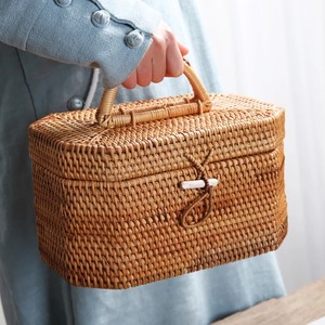 Multifunctional rattan lidded <b>baskets</b> high quality picnic <b>basket</b> container for snacks & gifts <b>display</b> - Product Image 6
