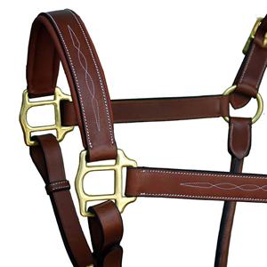 Harnais de cheval en nylon 100% authentique de haute qualité, design anatomique, surpiqûres fantaisie, boucles en laiton, rembourrage doux Horsekraft, endurance. - Product Image 4