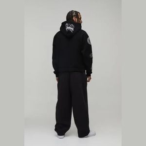 Sweat à capuche personnalisé gris anthracite délavé style vintage pour l'hiver - Sweat à capuche uni classique pour hommes et femmes, streetwear urbain OEM ODM - Product Image 2