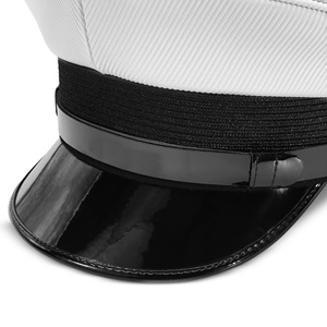 Gorra de Marinero de PVC Blanca y Negra de Alta Calidad Personalizada con Logotipo Bordado, Gorra Casual para Fiestas, Uniformes, Gorra de Barco, Suministro al por Mayor - Product Image 4