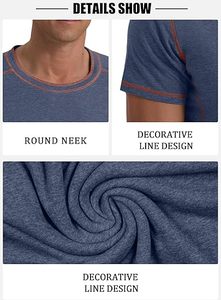 Camiseta Informal para Hombre OEM de Alta Calidad, Camiseta de Algodón Ajustada de Manga Corta con Cuello Redondo y Color Sólido - Product Image 6