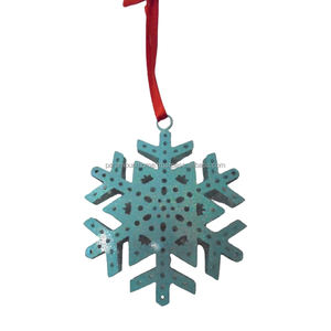 Premium Quality Home <b>Decorative</b> Set of 2 Metal Hanging Star Dark Green Color Wall Hanging for <b>Christmas</b> <b>Decor</b> - Product Image 1