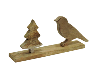 Figura Decorativa Moderna y Duradera de Conejito y Papá Noel de Aluminio Niquelado con Base de Madera, 2x1 Pulgadas, Marca Artesign - Product Image 3