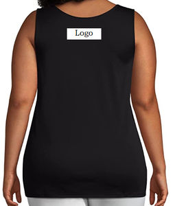 Débardeur de sport décontracté pour femmes grandes tailles, couleur unie, impression de logo personnalisé, tissu tricoté respirant pour une utilisation en extérieur en été pour femmes - Product Image 6