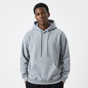 Sweat-shirt à capuche pour homme, coupe classique, couleur unie, 100% coton molletonné, décontracté, hiver, impression numérique, écologique, respirant - Product Image 3