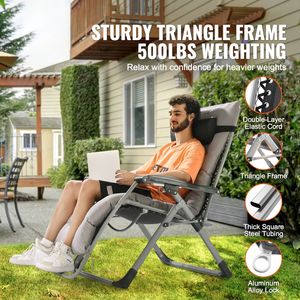 33-Inch Adjustable Anti <b>Gravity</b> <b>Recliner</b> Lounge Chair Indoor/Outdoor <b>Zero</b> <b>Gravity</b> Chair with Cushi Cushi Product Category - Product Image 2