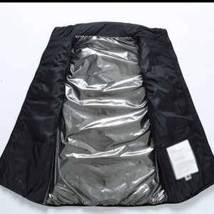 <b>Men's</b> Winter Quilted Sleeveless Puffer Vest Stand Collar Zipper Closure Windproof Casual Outwear Thick Polyester Fiber Filling - Product Image 3