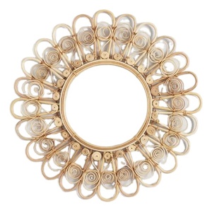 Art Decor Round Handicraft Rattan Wall <b>Hanging</b> <b>Mirror</b> for Home Decor - Product Image 1