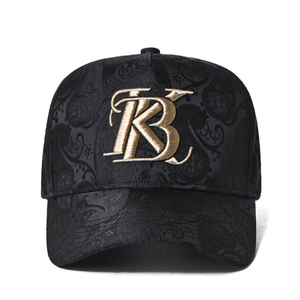 Casquette de baseball unisexe à 6 panneaux 100 % coton satiné noir avec logo KB brodé, ajustable, pour adultes, style décontracté - Product Image 5