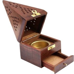 Incense Arab Bakhoor burner Set <b>Pine</b> Wood Pyramid Wooden Arabic Incense Wood Stick Holder burner <b>Box</b> - Product Image 1