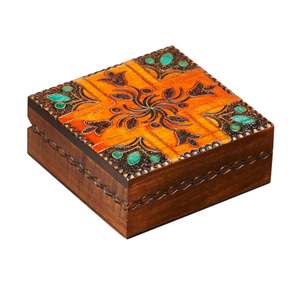 Luxurious Printed Natural Wooden Jewelry <b>Box</b> Decorative Custom <b>Shelf</b> <b>Box</b> Jewelry Organizer for Modern Gifting Vanity & HomeDecor - Product Image 1