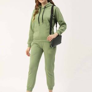 OEM Women Eco-Friendly Breathable Quick Dry Lightweight 100% Polyester <b>Workout</b> <b>Hoodie</b> Jogger Set Gym Fitness Tracksuit - Product Image 2