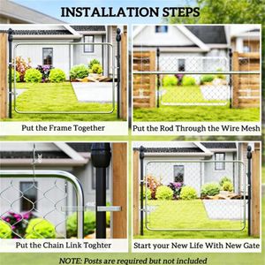 Silver <b>Wire</b> Mesh Garden Fence Gate Elegant <b>Trellis</b> & Gate Design - Product Image 3