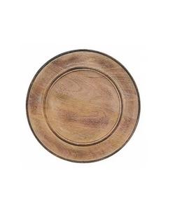 Assiette ronde en bois d'acacia écologique pour desserts, dîners, gâteaux, friandises et fruits - Product Image 1