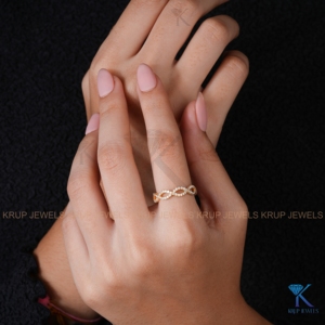 14K Yellow Gold Round Lab Grown Diamond Half Eternity Wedding Band Stackable Shared Prong Anniversary Ring For Women Bridal - Product Image 4
