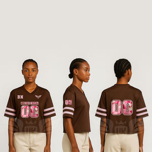 Camiseta de Fútbol Personalizada con Nombre y Número, Estilo Crop Top, Ropa Urbana de Verano, Estilo Hip Hop - Product Image 3