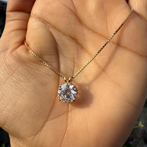 Colgante Solitario de Diamante Cultivado en Laboratorio de 2.5 CT, Cadena de Oro de 14K, Anillo con Certificado IGI, Corte Excelente y Brillante, Lujoso para Mujer - Product Image 3