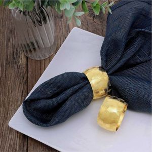 Elegant Gold Plated Napkin Rings Decorative Table Accessory for Weddings Parties and Banquets Stainless Steel Napkin Holder - Product Image 1