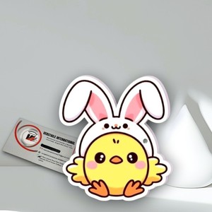 Plaque à cils magnétique en acrylique pour extensions de cils, motif cœur et diamant, imprimé poussin mignon avec oreilles de lapin, marque privée - Product Image 3