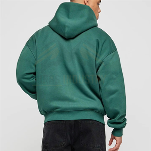 เสื้อฮู้ดดี้ผ้าฟลีซสีดำล้วน ยูนิเซ็กซ์ ผ้าฝ้าย 100% แขนยาว สวมใส่สบาย มีกระเป๋าจิงโจ้ ไม่หดตัว เหมาะสำหรับฤดูหนาว น้ำหนัก 430 กรัม - Product Image 5