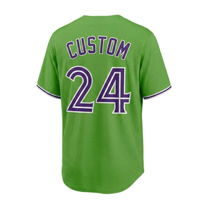 Camiseta de béisbol verde lima sublimada personalizada al por mayor para hombre, camiseta de equipo con botones, transpirable, de ajuste atlético, ropa deportiva, OEM - Product Image 2