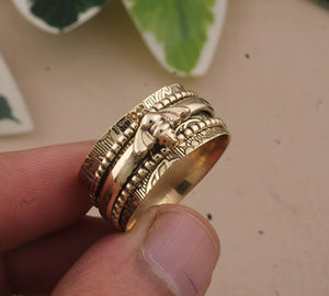 Wholesale 925 Sterling Silver Dotted <b>Bee</b> Band Gemstone Rings Gold Plated Classic Minimalist Animal Jewelry for Wedding Party - Product Image 3