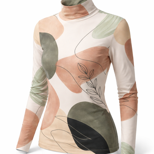 Suéter de Cuello Alto Personalizado al por Mayor, Tejido, Casual, de Manga Larga, 100% Algodón, 320g, para Mujer, Proveedor OEM, Directo de Fábrica - Product Image 3