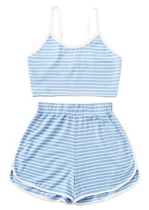 Conjunto de Pijama de Satén Sedoso para Mujer Lennox Fashion BD, Ecológico, Transpirable, Suave, Sin Mangas, Ropa de Dormir, Conjunto de 2 Piezas con Pantalones Cortos hasta la Rodilla - Product Image 2