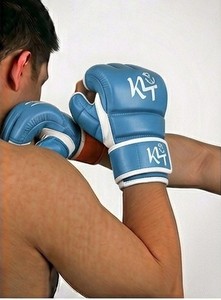 Gants de boxe demi-doigts en cuir PU pour entraînement et sparring MMA Muay Thai Kickboxing KLTW INT'L KL-MMA-001 - Product Image 2