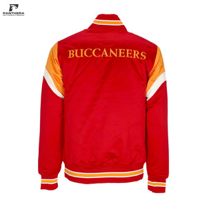 Satin Baseball Jacket Custom Team Graphics Embroidered Sports Letterman <b>Coat</b> Direct Factory Manufacturer - Product Image 3