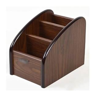 Multifunctional 5-Layer Wooden Standing <b>Remote</b> Control <b>Holder</b> Organizer with Modern Design for Home and Office - Product Image 3