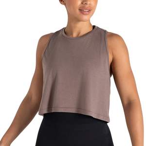 Custom Womens Crop Tank <b>Top</b> Sleeveless Gym Fitness Workout Yoga High Neck Breathable Activewear Custom OEM Wholesale - Product Image 1