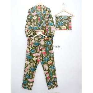 Nuevo conjunto de pijama de algodón 100% orgánico con estampado único, ropa de dormir para mujer, vestido de algodón de verano, conjunto de pijama para damas de honor. - Product Image 4