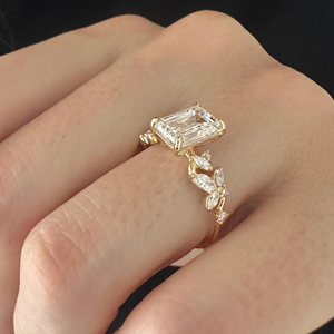 Trending IcedJewelz 2.80Carat EmeraldCut Lab Grown Diamond Engagement Wedding <b>Ring</b> <b>14k</b> Yellow <b>Gold</b> - Product Image 6