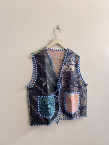 Printed Kantha Handmade Unisex Waistcoat <b>Jacket</b> Indian Summer <b>Jacket</b> Women Gilets - Product Image 5