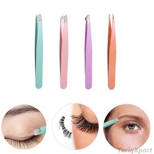 Pince à épiler professionnelle légère, réutilisable, durable, inclinée, en acier inoxydable coloré et antirouille pour cils et sourcils – Idéale pour salon - Product Image 2