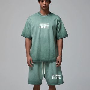 Nouvel Arrivage Ensemble T-shirt et Short Homme Décontracté Uni 2 Pièces Vente en Gros Broderie Logo - Product Image 4