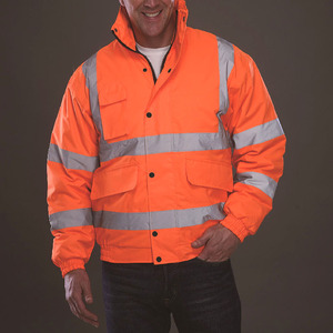 Combinaison de travail unisexe JNA Group, bleu foncé avec bordure orange, bretelles réglables, plusieurs poches, usage industriel, polyester, certifiée CE - Product Image 5