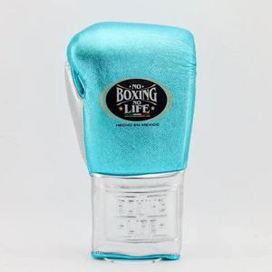 Guantes de Boxeo de Cuero Personalizados OEM, Guantes de Entrenamiento Profesional, Guantes de Sparring con Logotipo Personalizado, Color Verde Metálico, Plateado Metálico - Product Image 2