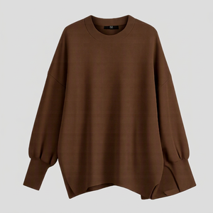 Ensemble femme personnalisé avec logo, ensemble en tricot 2 pièces, haut à manches longues et pantalon long, col roulé, style décontracté pour l'automne - Product Image 2