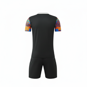 Camiseta de Fútbol Sublimada con Cuello en V para Hombre, Manga Corta, Absorbe la Humedad, Ropa Deportiva de Poliéster, Estampado Geométrico, para Todas las Temporadas - Product Image 1