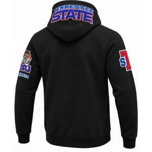 Sweat-shirt à capuche zippé noir personnalisé pour homme, avec patch tigre brodé, fermeture éclair intégrale, streetwear épais, OEM, marque privée - Product Image 4