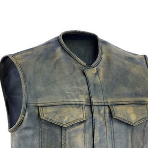 Gilet en cuir pour homme, style tendance, sans manches, vêtements de mode, prix de gros, bonne qualité - Product Image 4