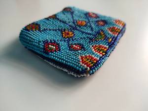 Floral Handmade Beaded Bohemian Style Coin <b>Pouches</b> Zipper Closure Eco-friendly Artisan Made Hand Embroidery Seed Beads Trendy - Product Image 2